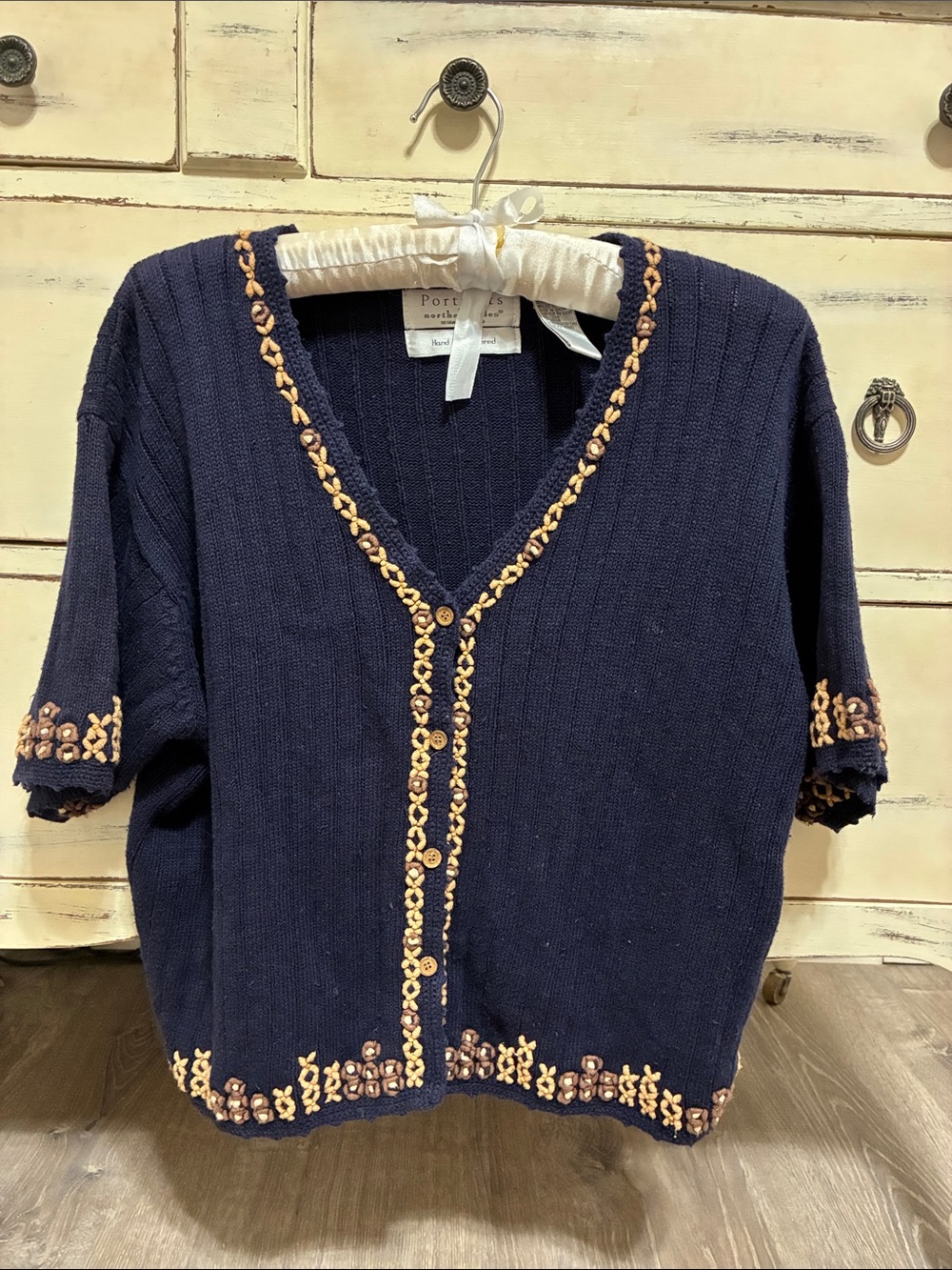 Portraits by Northern Isles navy blue cardigan